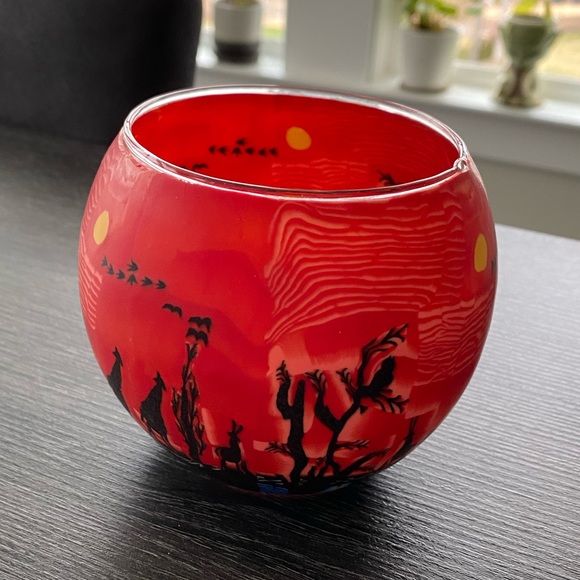 🔥5/$25 NIB South Africa Glowing Glass Votive or Tea Light Candle Holder Handmade - Picture 3 of 16